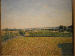 Spoorlijn naar Dieppe door Camille Jacob Pissarro
